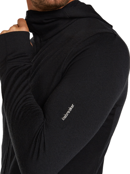 Icebreaker Men's Merino 260 Quantum Zip Hoodie, Black - view 2, Black