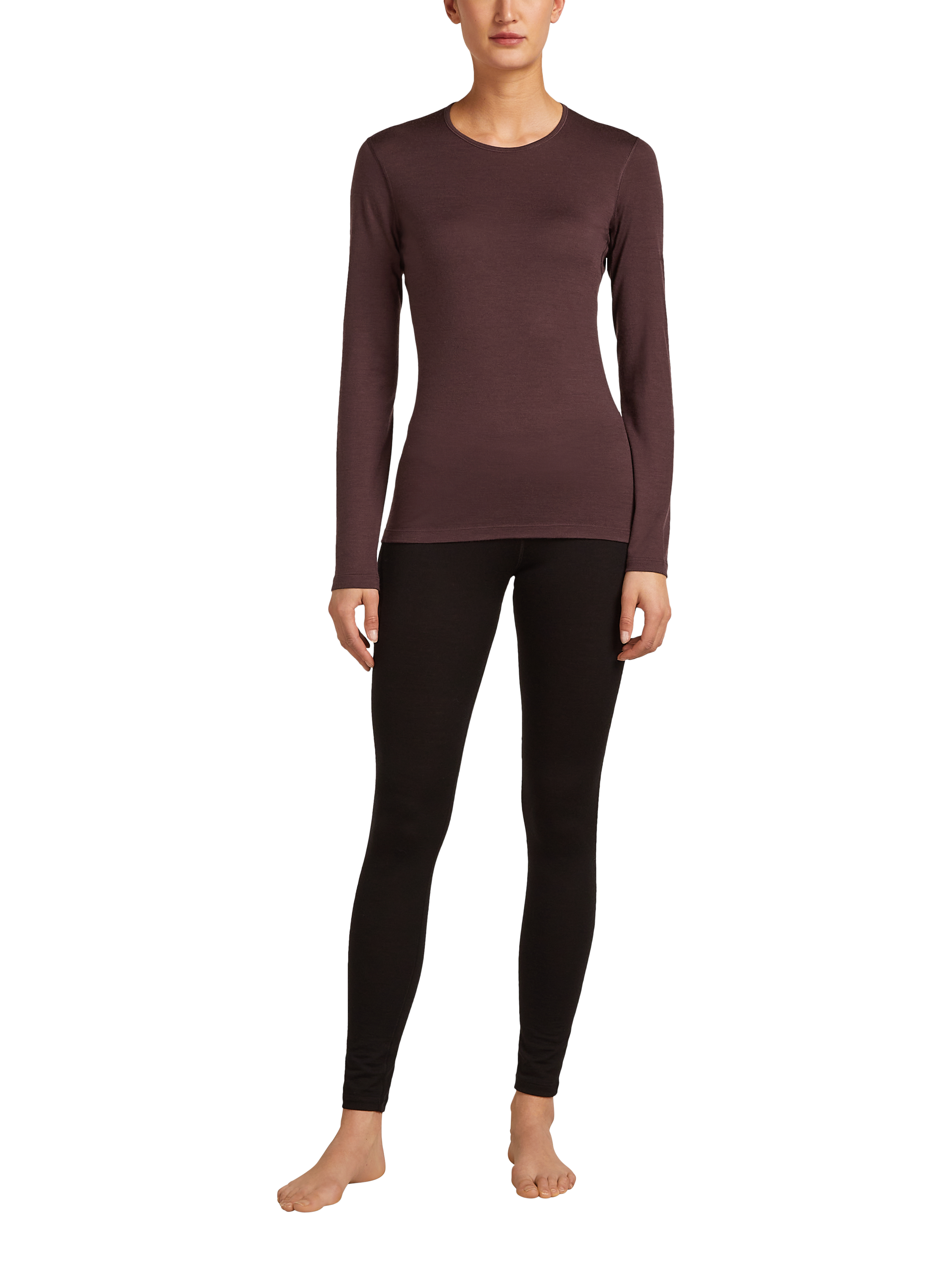 Product image 1 of 3, which shows Icebreaker Women's Merino 200 Oasis Long Sleeve Base Layer, Java, 6|8