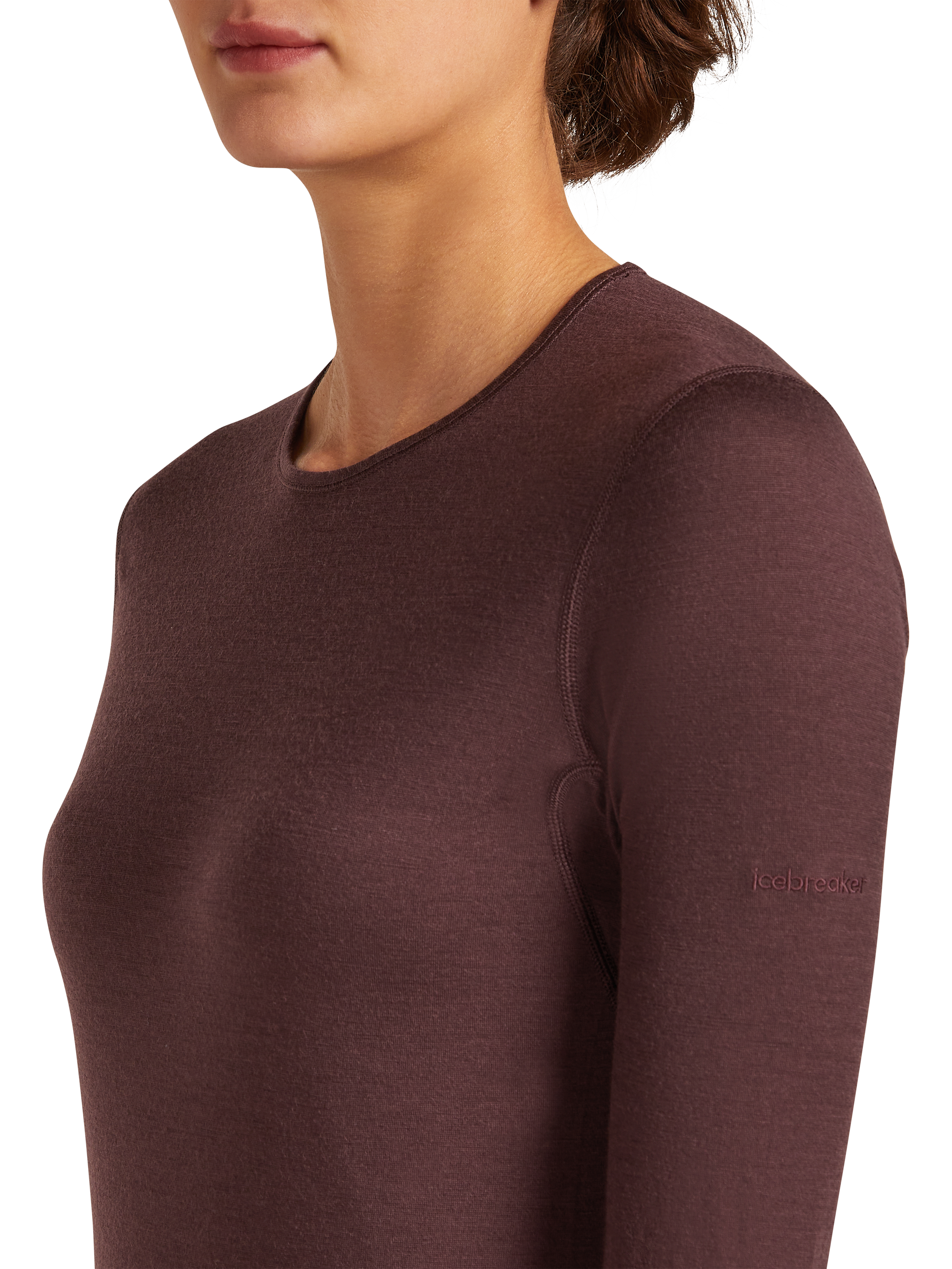 Product image 3 of 3, which shows Icebreaker Women's Merino 200 Oasis Long Sleeve Base Layer, Java, 6|8