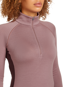 Icebreaker Women's Merino 260 ZoneKnit™ Long Sleeve Half Zip Base Layer, Java/Summit - view 2, Java/Summit