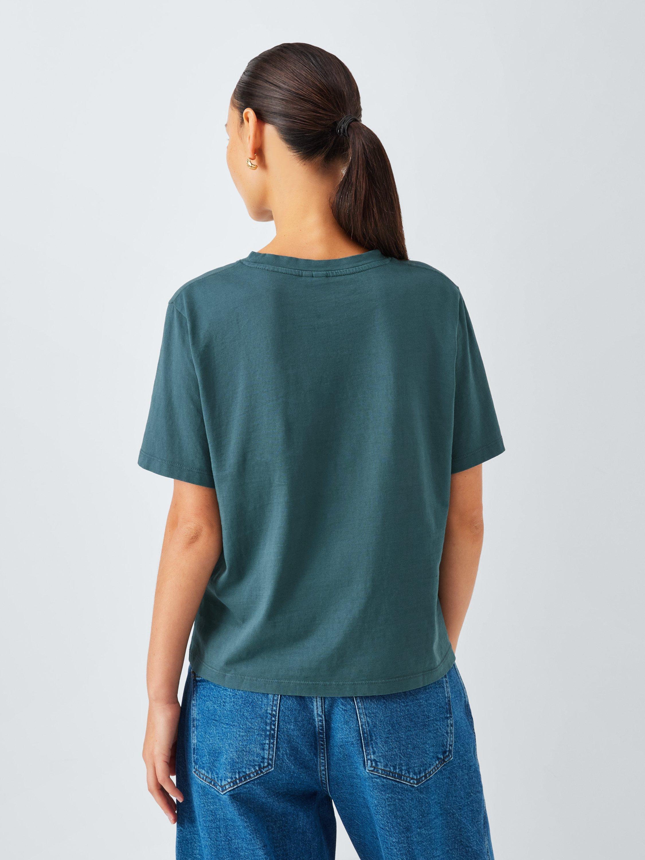 Product image 2 of 6, which shows AND/OR Authentic Crew Neck T-Shirt, Blue, 6