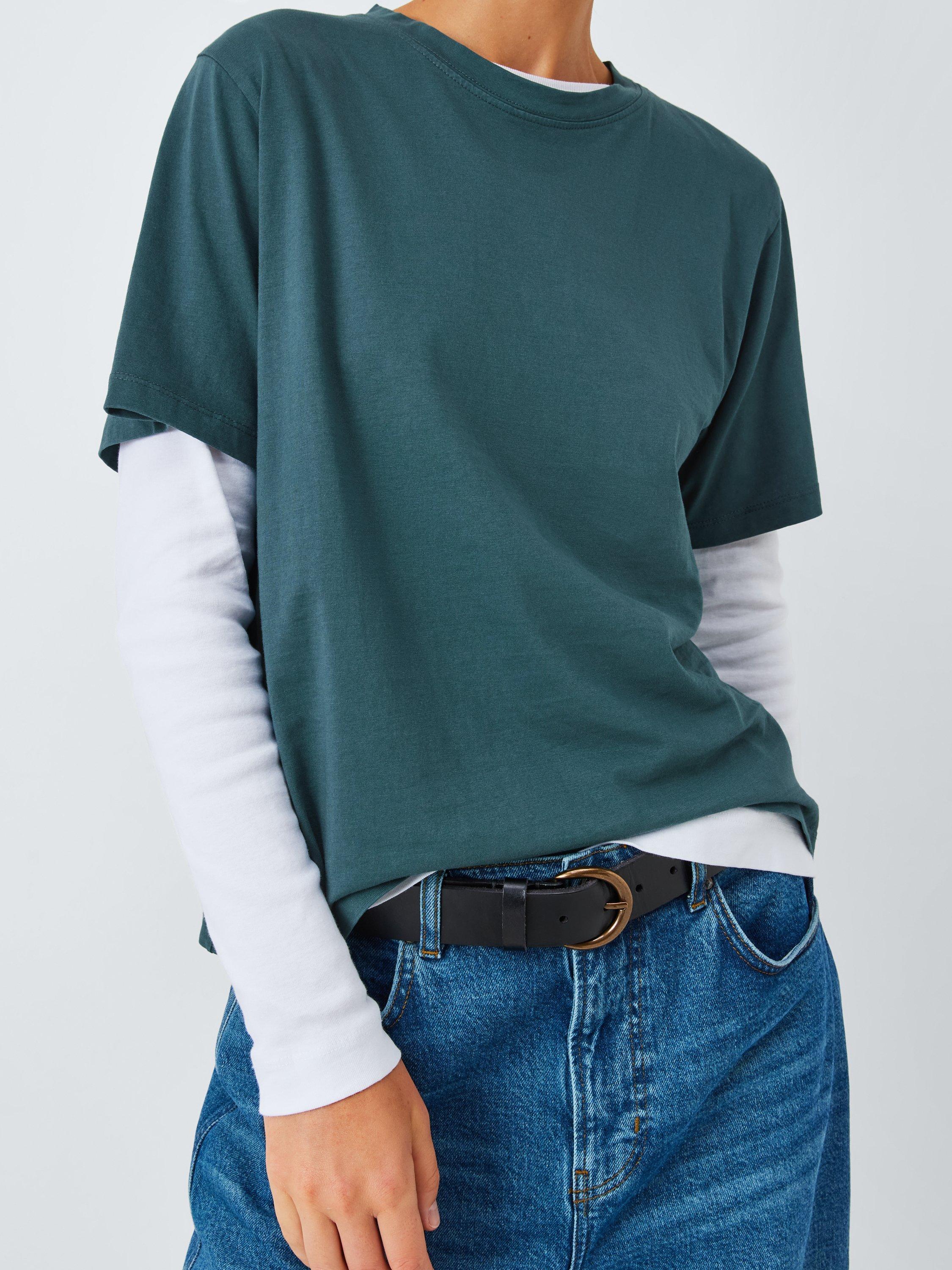 Product image 6 of 6, which shows AND/OR Authentic Crew Neck T-Shirt, Blue, 6