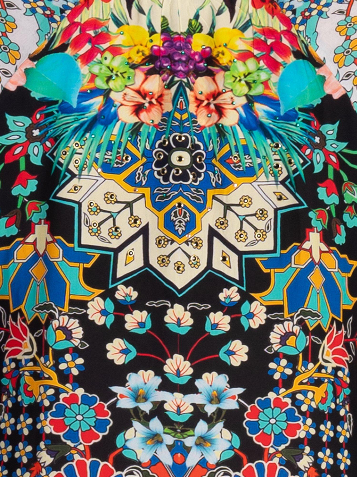 Product image 7 of 7, which shows chesca Eden Boho Floral Shirt Dress, Black/Multi, 12-14