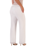 chesca Jersey Lined Chiffon Trousers, Ivory