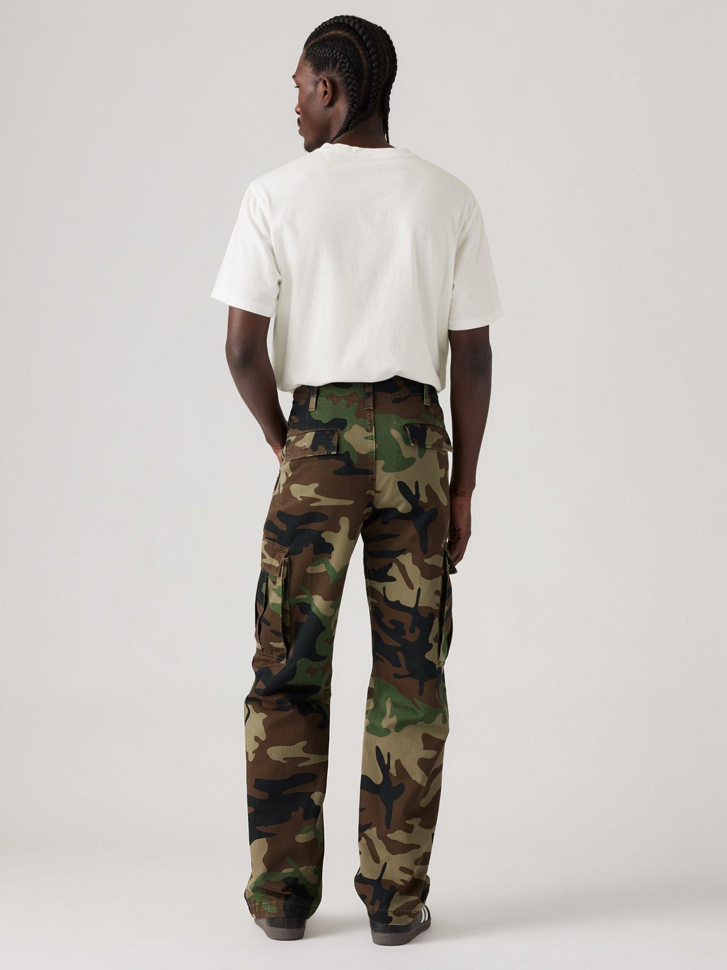 Product image 2 of 4, which shows Levi's XX Straight Fit Camo Cargo Trousers, Phalarope Camo, 30R