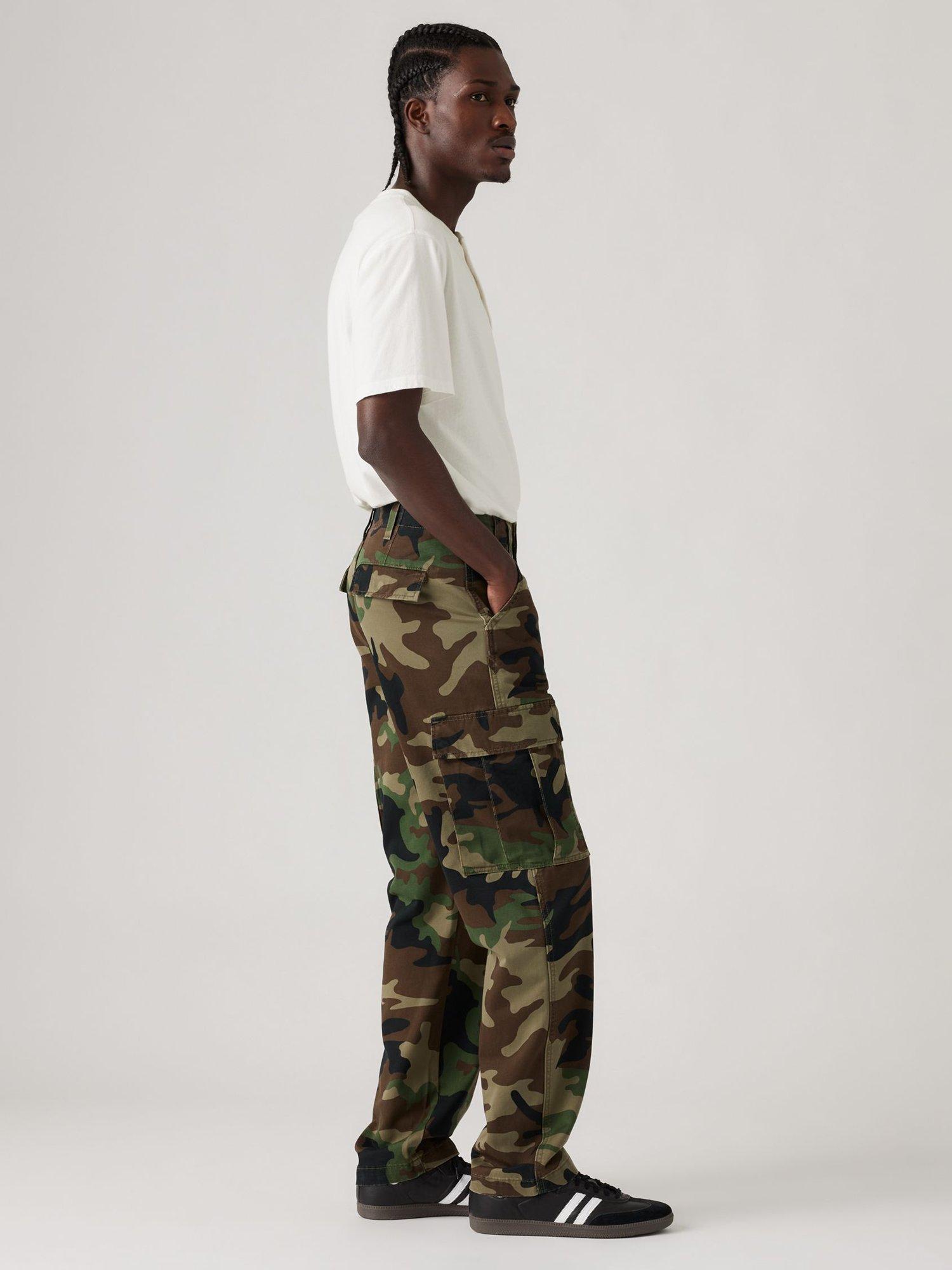 Product image 3 of 4, which shows Levi's XX Straight Fit Camo Cargo Trousers, Phalarope Camo, 30R