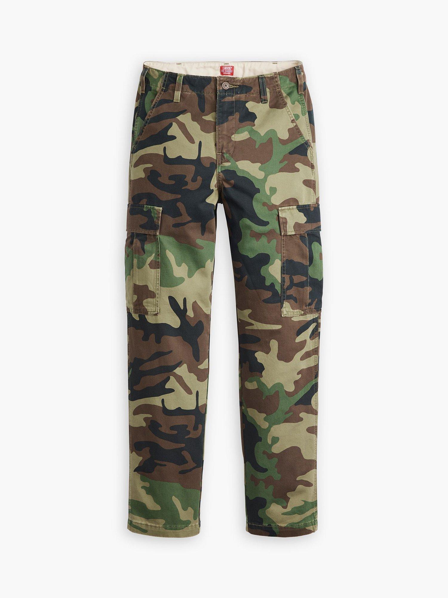 Product image 4 of 4, which shows Levi's XX Straight Fit Camo Cargo Trousers, Phalarope Camo, 30R
