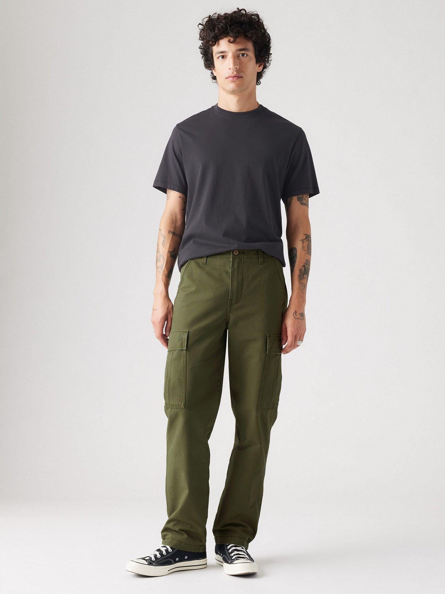 Product image 1 of 4, which shows Levi's XX Cargo Straight Cargo Trousers, Dark Olive, 30R