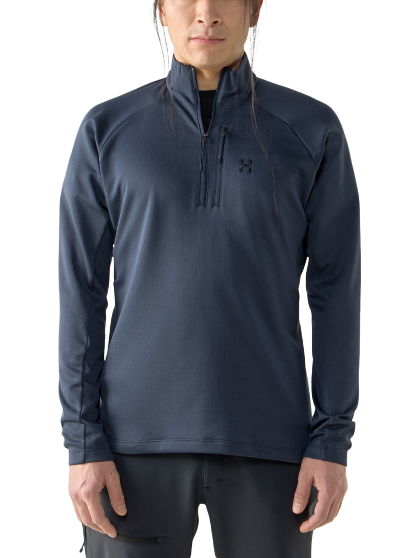 Product image 1 of 5, which shows Haglöfs Korp Mid Halfzip Midlayer Top, Tarn Blue, L
