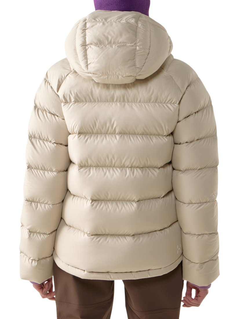Product image 3 of 10, which shows Haglöfs Rosson Down Hooded Jacket, Chalk Beige, XS