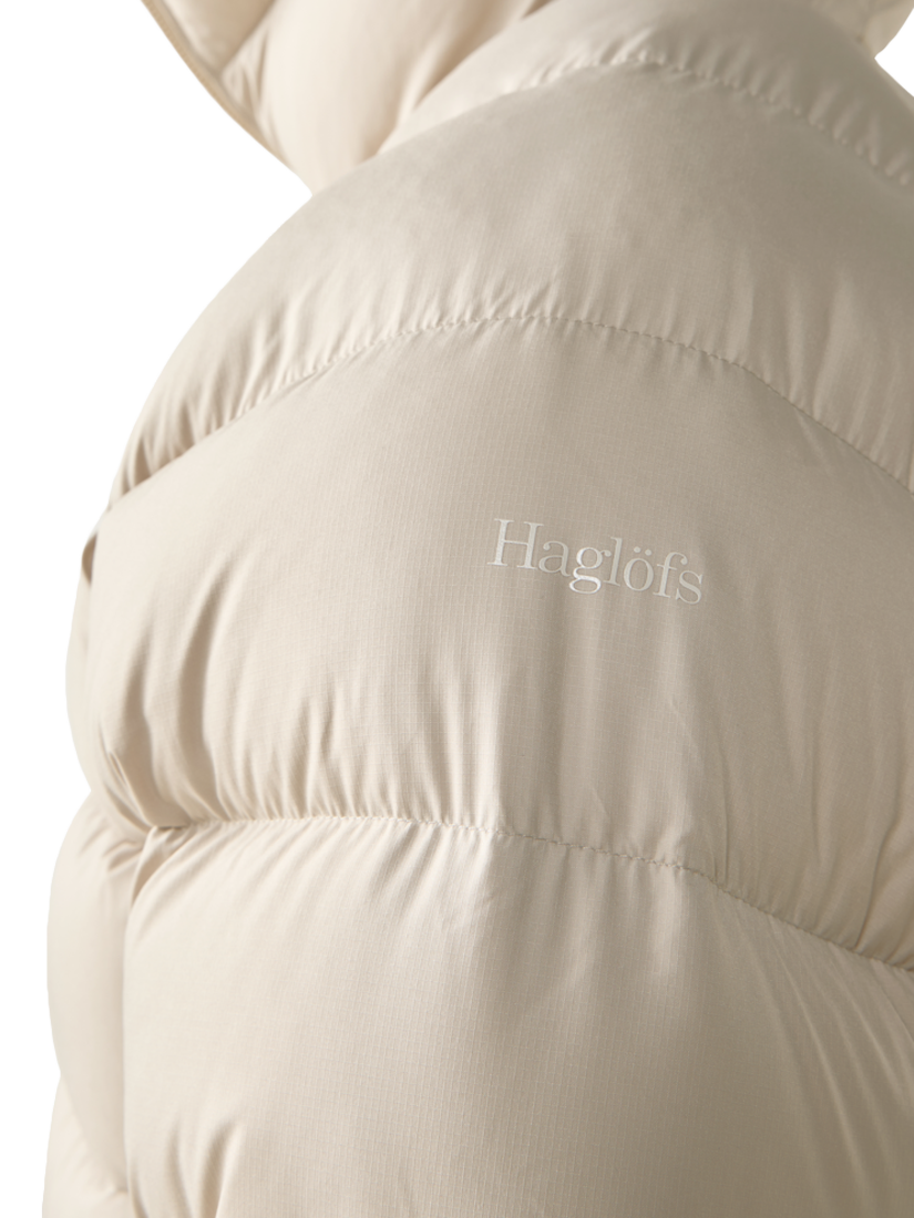 Product image 6 of 10, which shows Haglöfs Rosson Down Hooded Jacket, Chalk Beige, XS