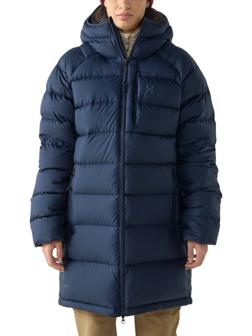Product image 1 of 8, which shows Haglöfs Rosson Down Parka Jacket, Tarn Blue, M