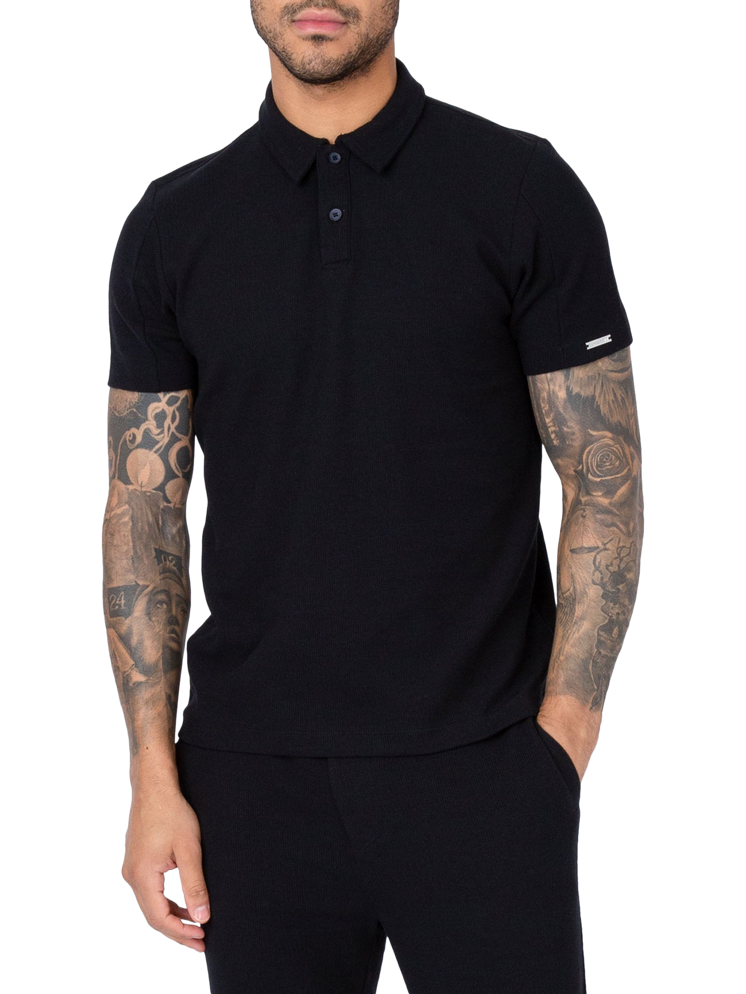 Product image 1 of 6, which shows LUKE 1977 Fuego Polo Shirt, Black, S