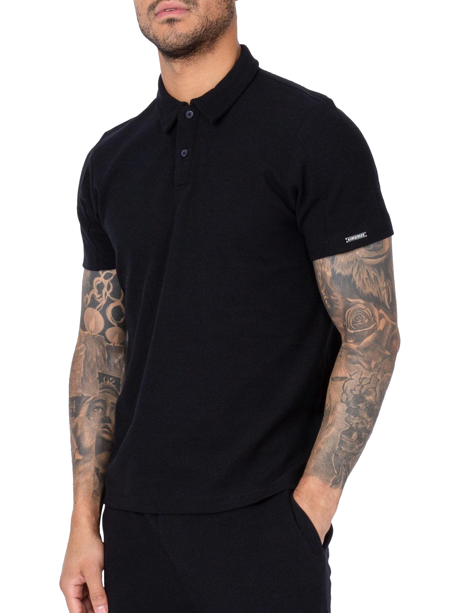 Product image 3 of 6, which shows LUKE 1977 Fuego Polo Shirt, Black, S