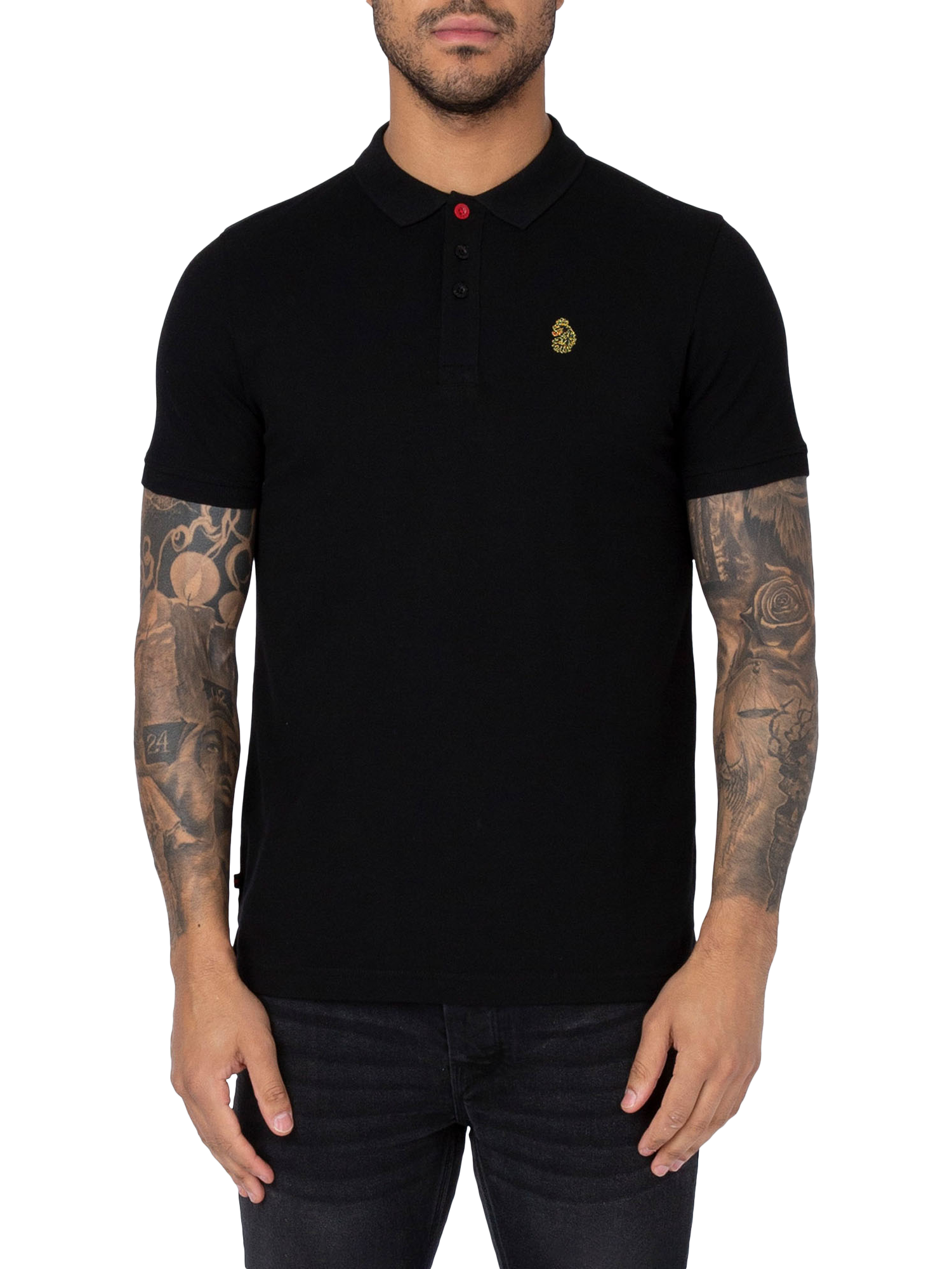 Product image 1 of 5, which shows LUKE 1977 Williams Polo Shirt, Black, S