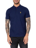LUKE 1977 Williams Cotton Regular Fit Short Sleeve Polo Shirt, Navy B