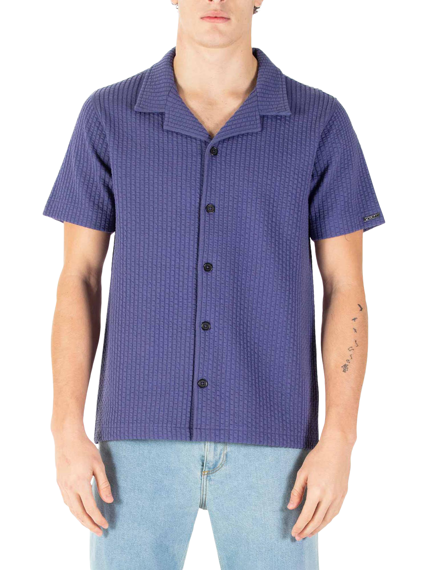 Product image 1 of 6, which shows LUKE 1977 Los Chiles Short Sleeve Shirt, Future Dusk, S