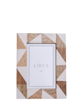 Libra Interiors Geometric Mango Wood Photo Frame, Brown