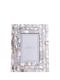 Libra Interiors Mother of Pearl Photo Frame, White, White