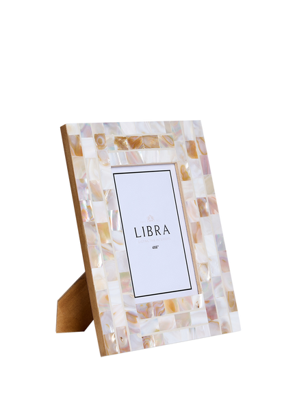 Libra Interiors Mother of Pearl Photo Frame, White - view 2, White
