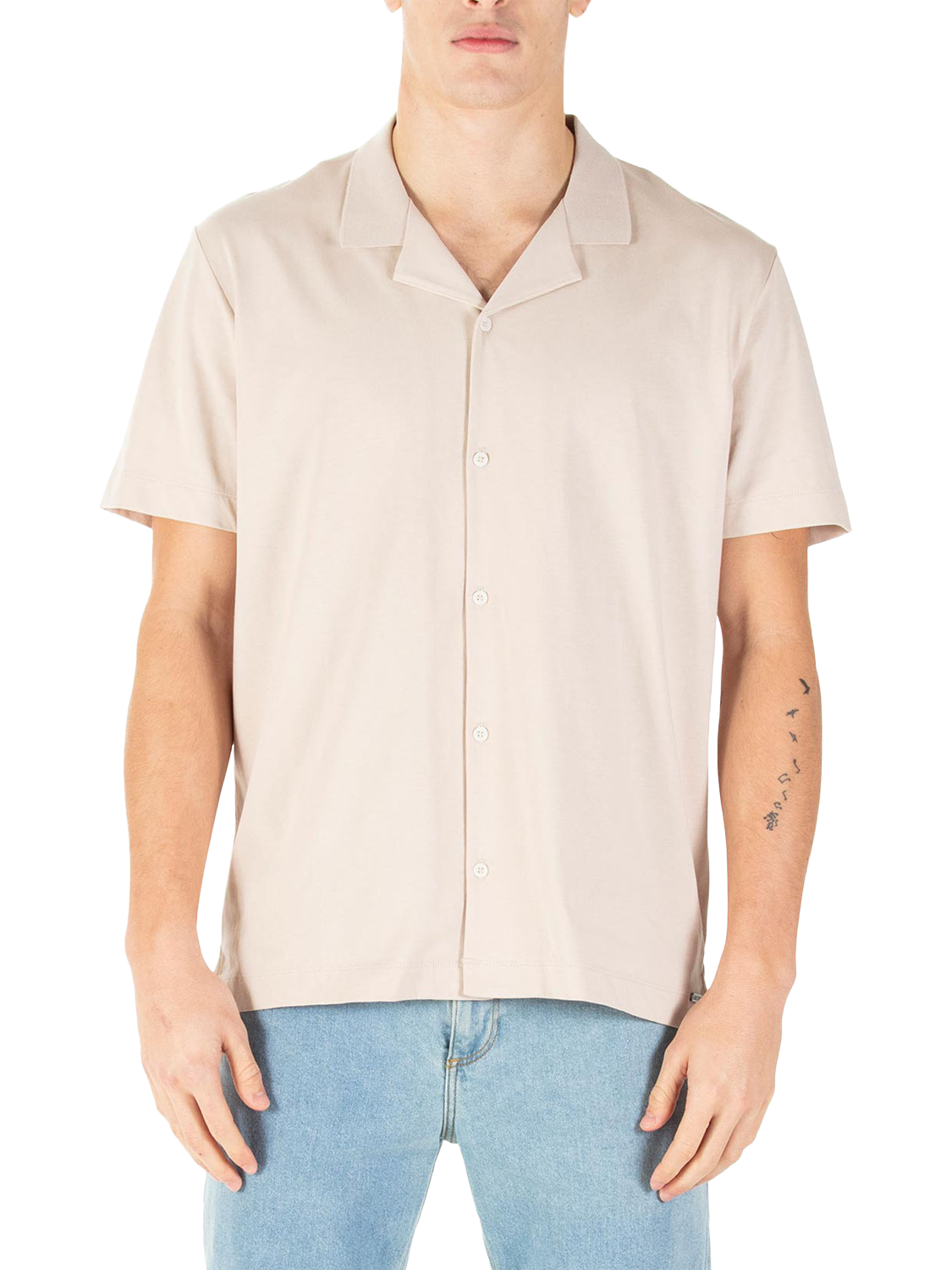 Product image 1 of 6, which shows LUKE 1977 Perranporth Cotton Regular Fit Shirt, Dark Ecru, S