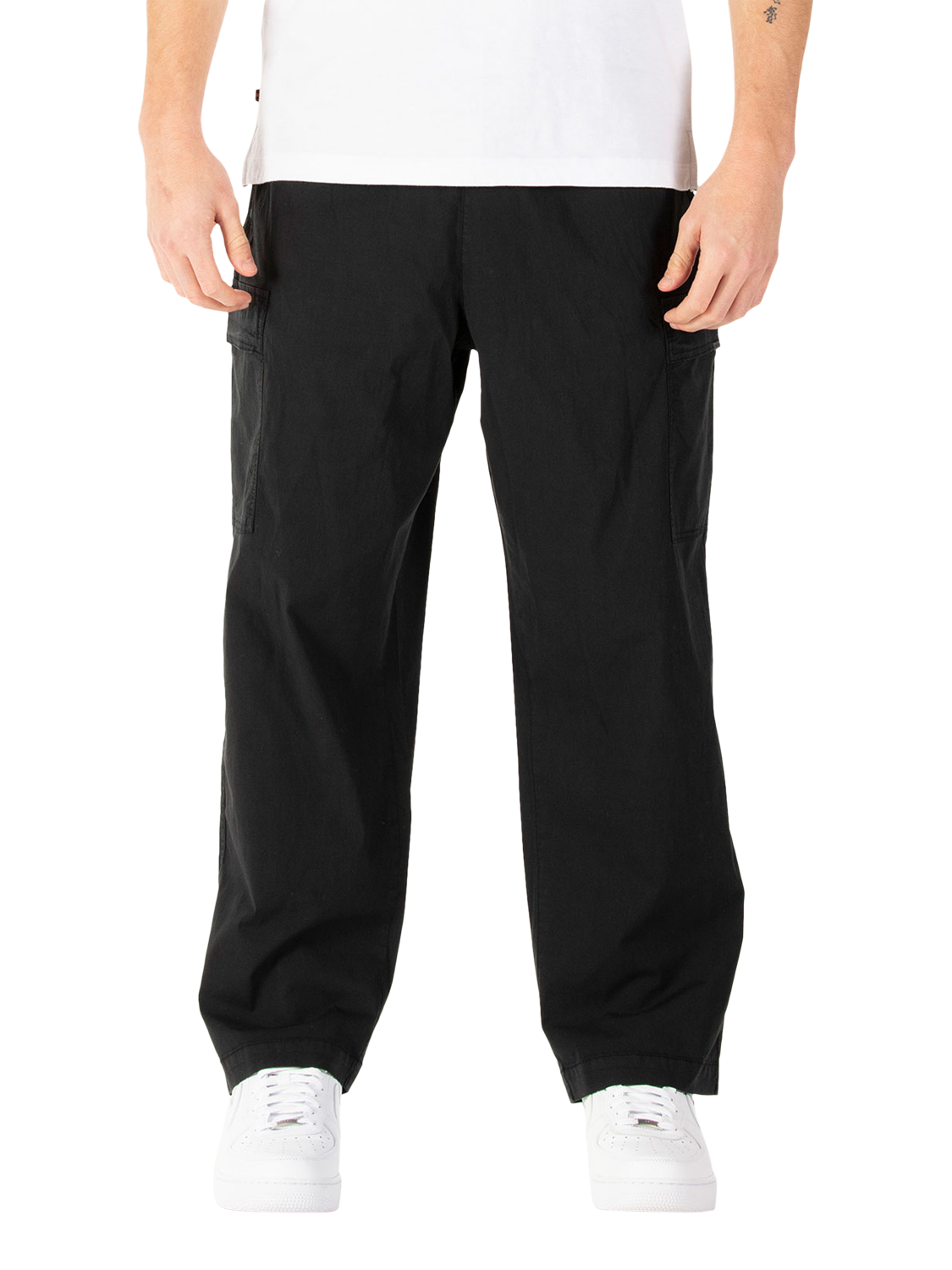 Product image 1 of 7, which shows LUKE 1977 Cerro Redondo Cargo Trousers, Black, S