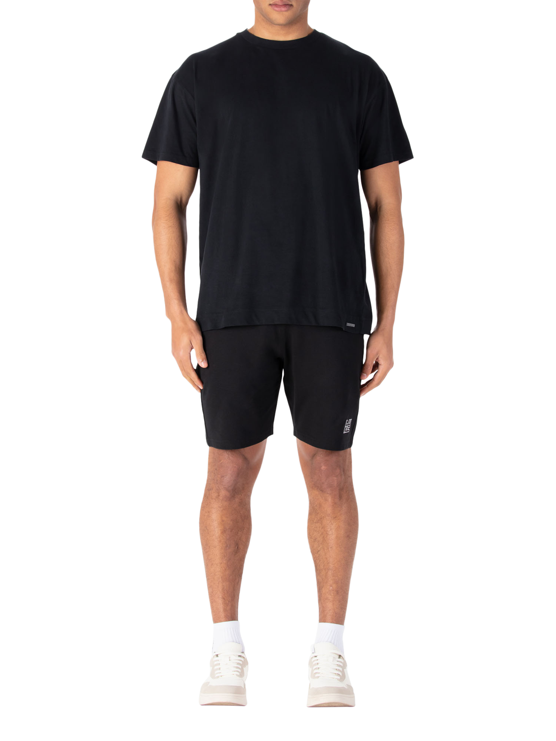 Product image 1 of 6, which shows LUKE 1977 Logic Cotton Regular Fit Short Sleeve T-Shirt & Sweat Shorts Set, Black, S
