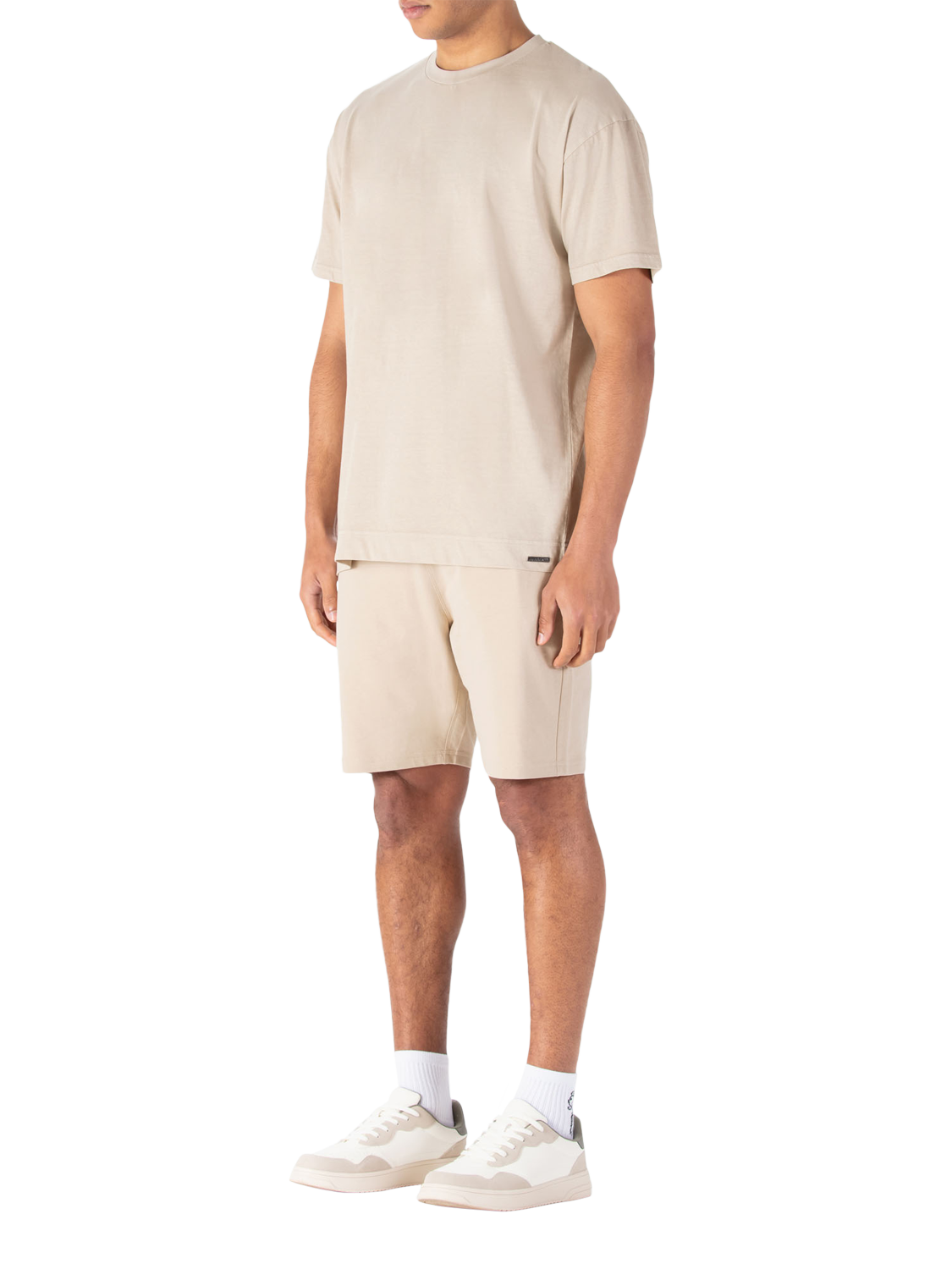 Product image 3 of 5, which shows LUKE 1977 Logic Cotton Regular Fit Short Sleeve T-Shirt & Sweat Shorts Set, Stone, S