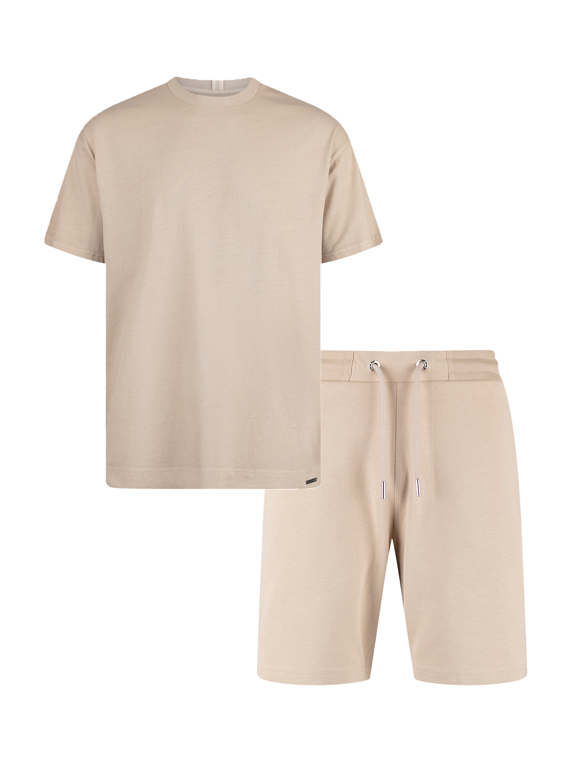 Product image 4 of 5, which shows LUKE 1977 Logic Cotton Regular Fit Short Sleeve T-Shirt & Sweat Shorts Set, Stone, S