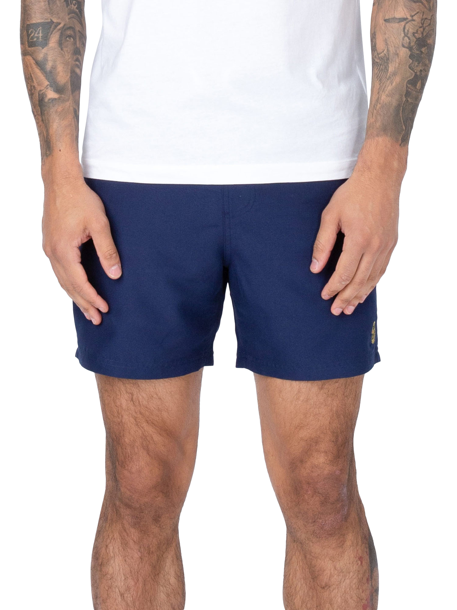 Product image 1 of 7, which shows LUKE 1977 Core Lion Logo Swim Shorts, Navy, S