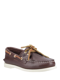 Sperry Authentic Original 2 Eye Boat Shoes, Brown - view 2, Brown