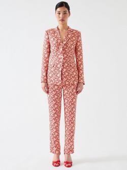 L.K.Bennett Rebecca Straight Fit Viscose Trousers, Red Strawberry, Red Strawberry