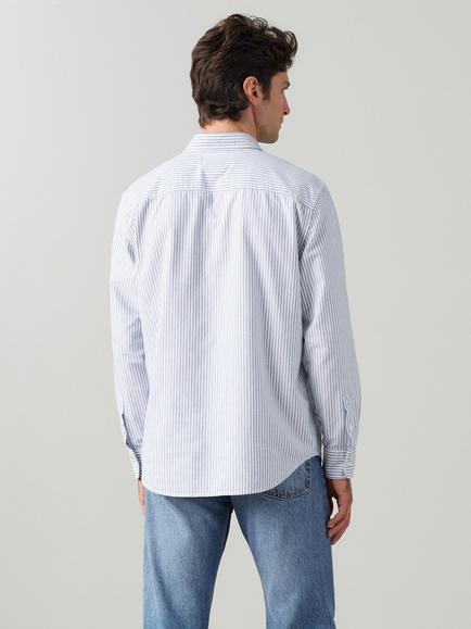 Levi's Cotton Regular Fit Stripe Button-Down Shirt, True Blue - view 2, True Blue