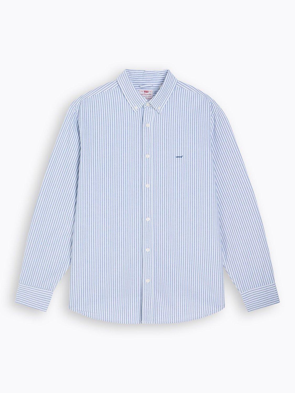 Product image 4 of 4, which shows Levi's Cotton Regular Fit Stripe Button-Down Shirt, True Blue, S