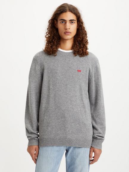 Levi's Wool Blend Housemark Sweater, Mid Tone Grey, Mid Tone Grey