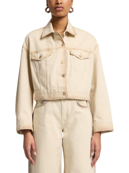 7 For All Mankind Oli Trucker Denim Jacket, Sand Beach, Sand Beach