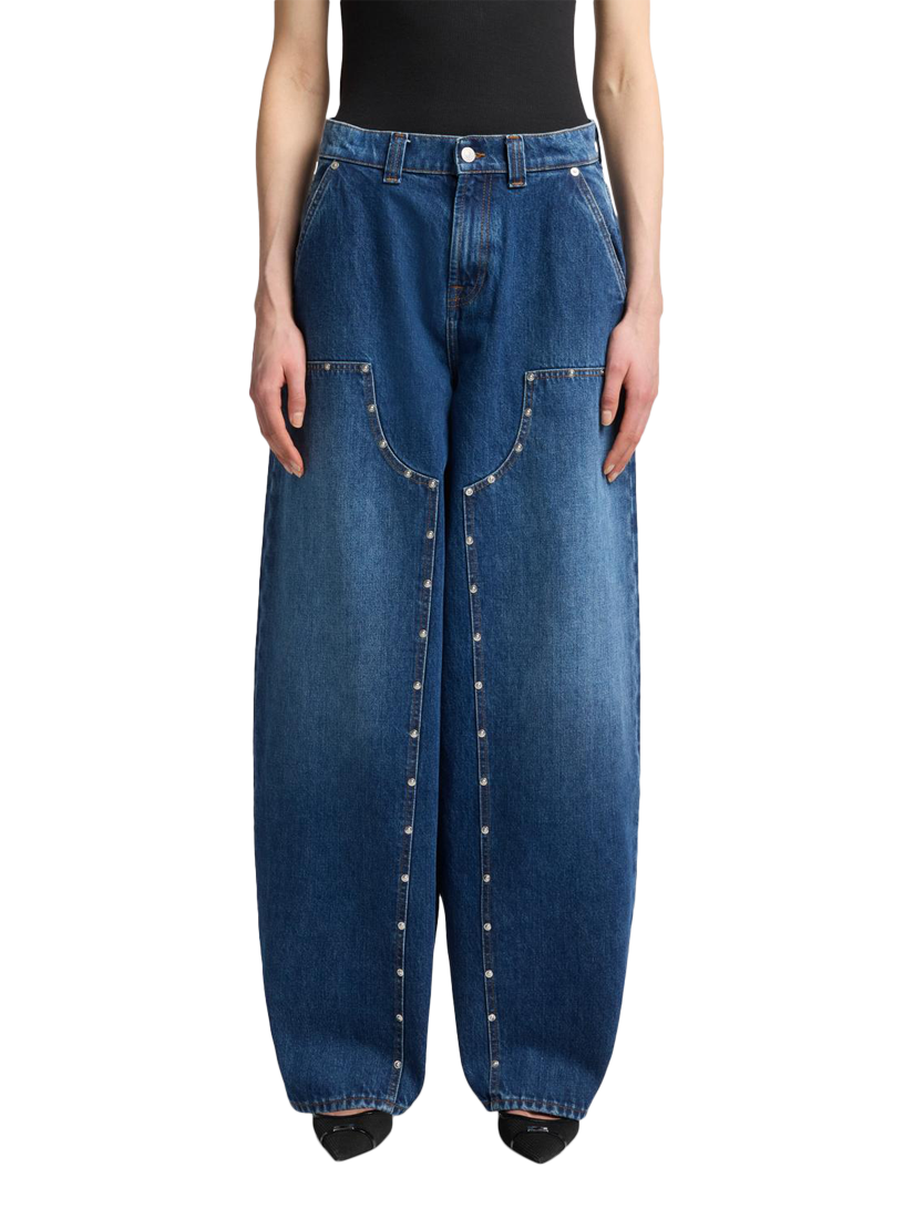 Product image 1 of 6, which shows 7 For All Mankind Balloon Stud Jeans, Le Blue, 26
