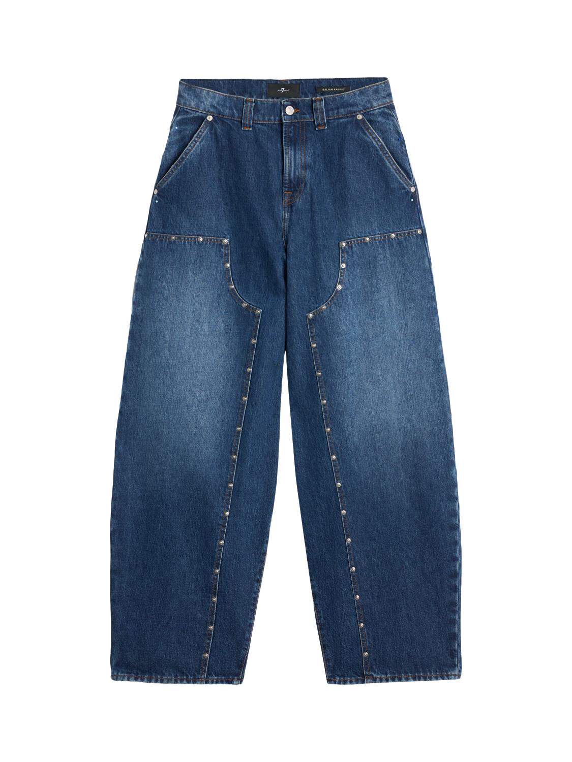 Product image 4 of 6, which shows 7 For All Mankind Balloon Stud Jeans, Le Blue, 26