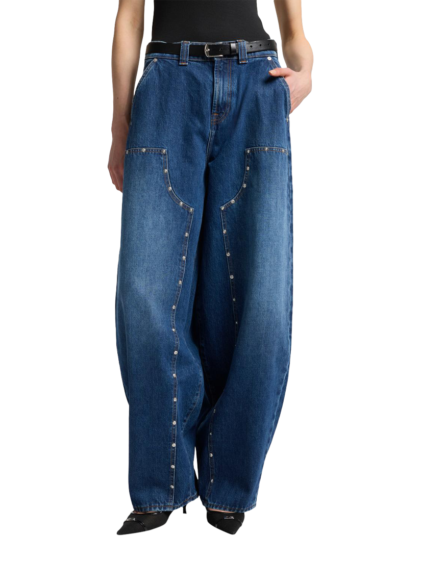 Product image 5 of 6, which shows 7 For All Mankind Balloon Stud Jeans, Le Blue, 26