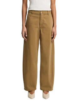 7 For All Mankind Bonnie Barrel-Leg Trousers, Twill Sand Storm, Twill Sand Storm