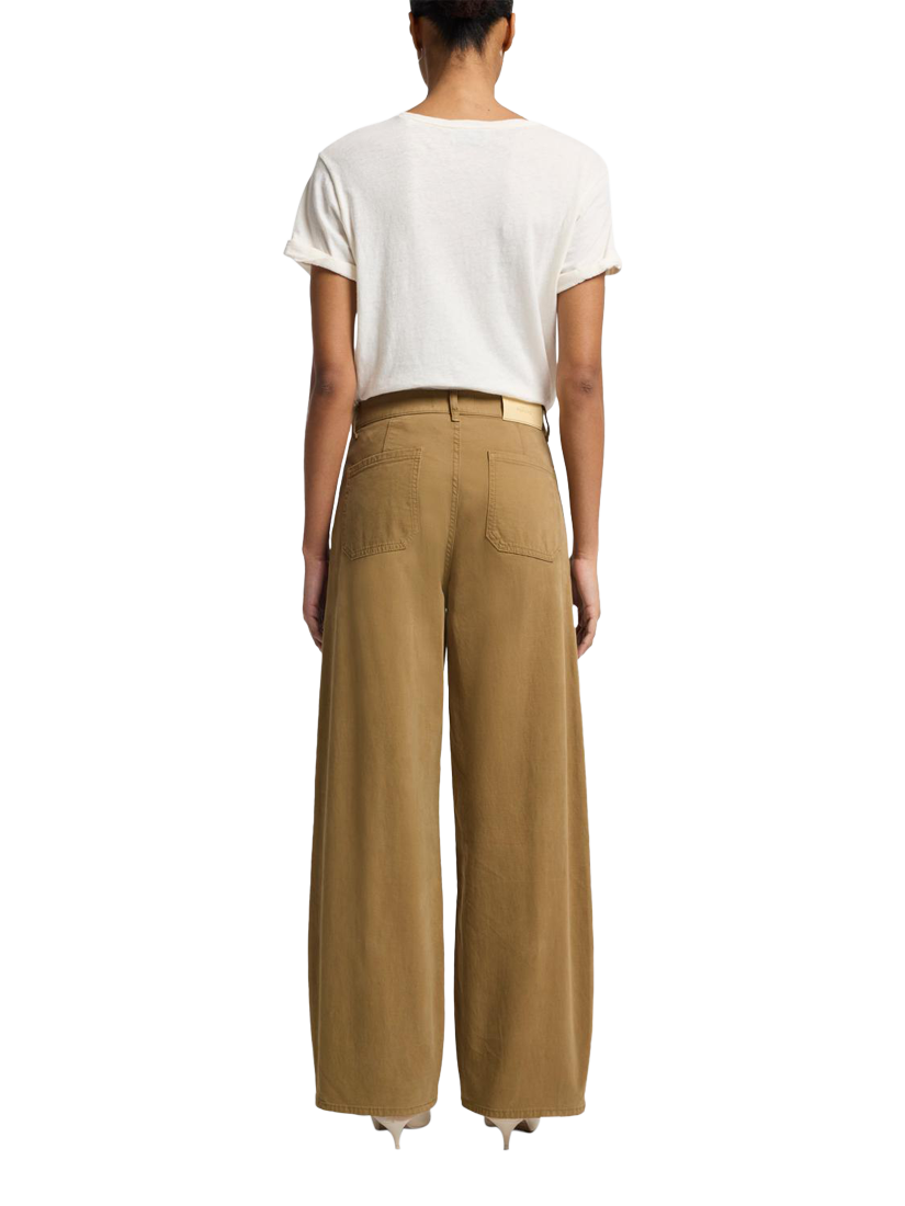 Product image 2 of 6, which shows 7 For All Mankind Bonnie Barrel-Leg Trousers, Twill Sand Storm, 26