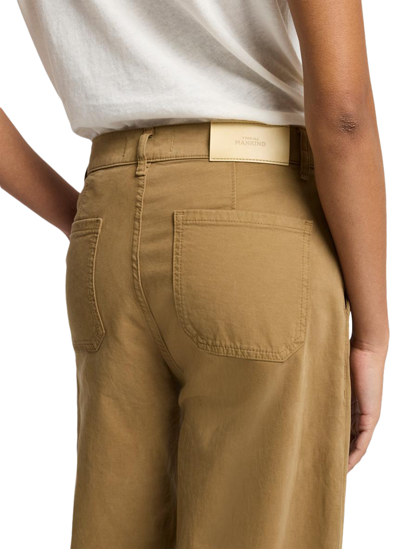 Product image 5 of 6, which shows 7 For All Mankind Bonnie Barrel-Leg Trousers, Twill Sand Storm, 26
