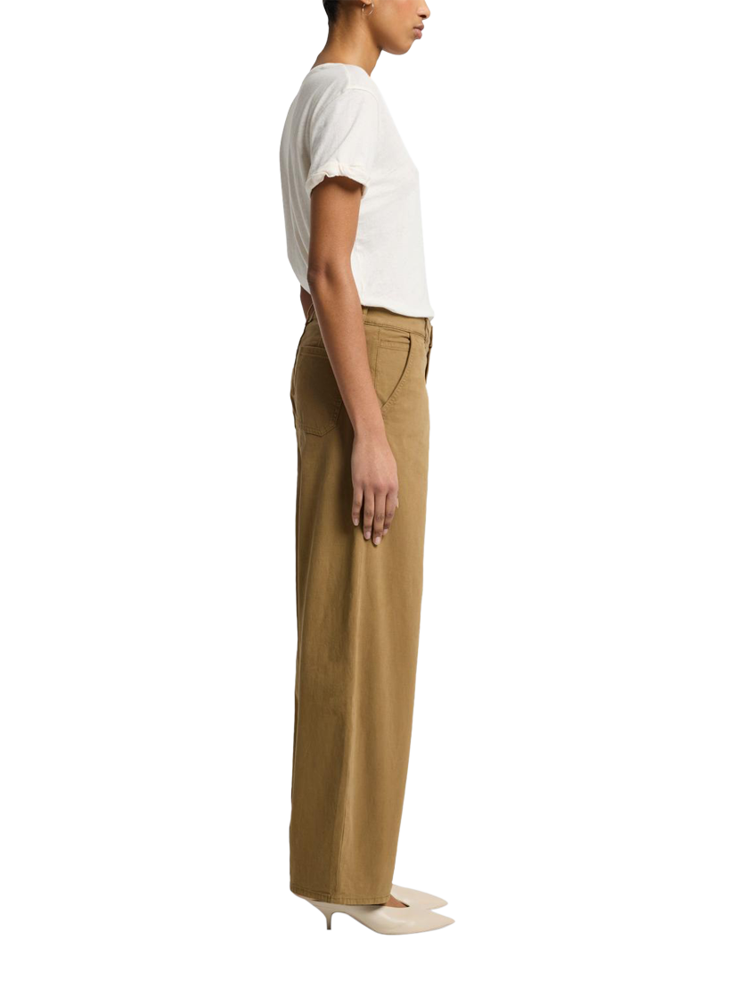 Product image 6 of 6, which shows 7 For All Mankind Bonnie Barrel-Leg Trousers, Twill Sand Storm, 26