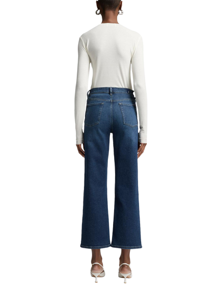 7 For All Mankind Alexa Cropped Flare Cotton Denim Jeans - view 2, Cisco