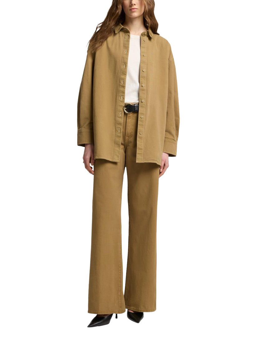 Product image 3 of 6, which shows 7 For All Mankind Lotta Wide Leg Jeans, Twill Sand Storm, 26