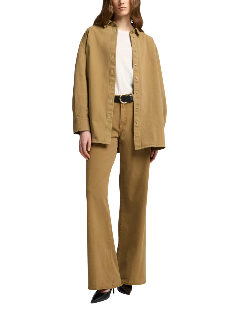 Product image 3 of 6, which shows 7 For All Mankind Nina Overshirt, Twill Sand Storm, XS