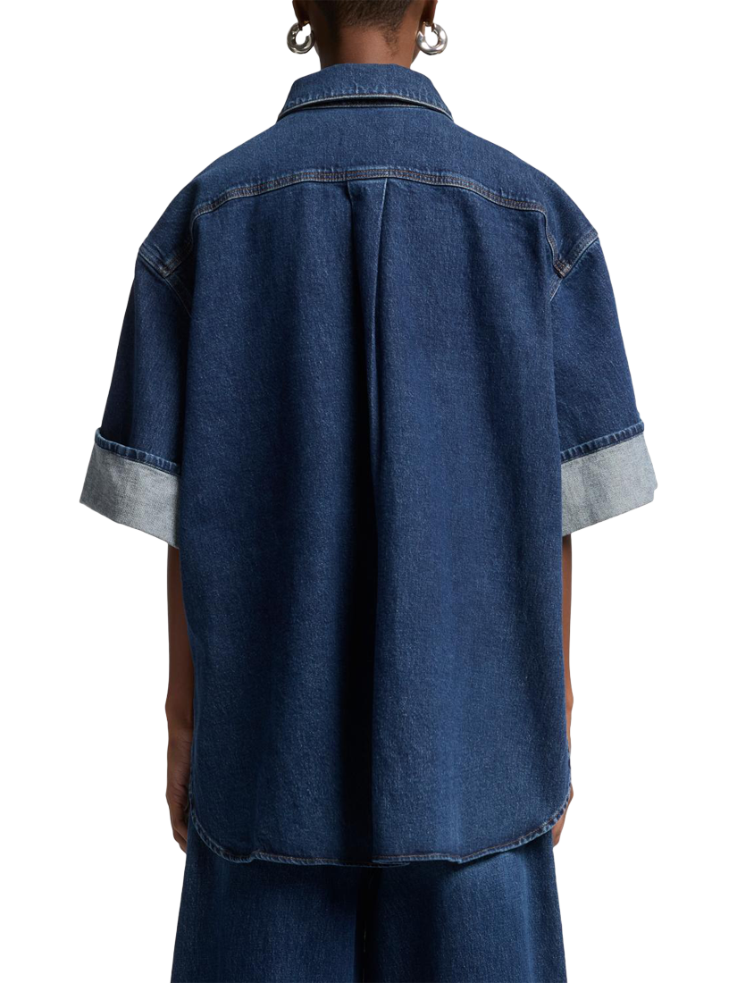 Product image 2 of 6, which shows 7 For All Mankind Nina Short Sleeve Overshirt, Artifact, M