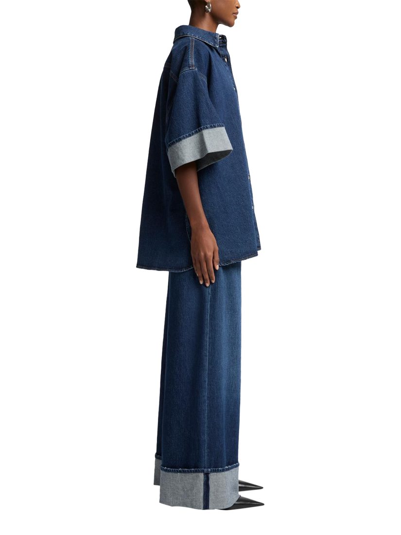 Product image 6 of 6, which shows 7 For All Mankind Nina Short Sleeve Overshirt, Artifact, M