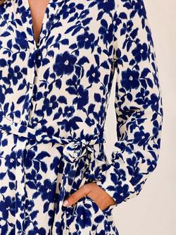 Aspiga Eliza Floral Print Maxi Shirt Dress, Navy/Cream - view 2, Navy/Cream