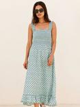 Aspiga Rhianna Floral Pure Organic Cotton Dress, Sage/White